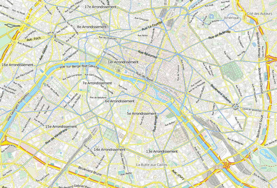 Quartier Latin Stadtplan mit Luftansicht und Unterkünften von Paris